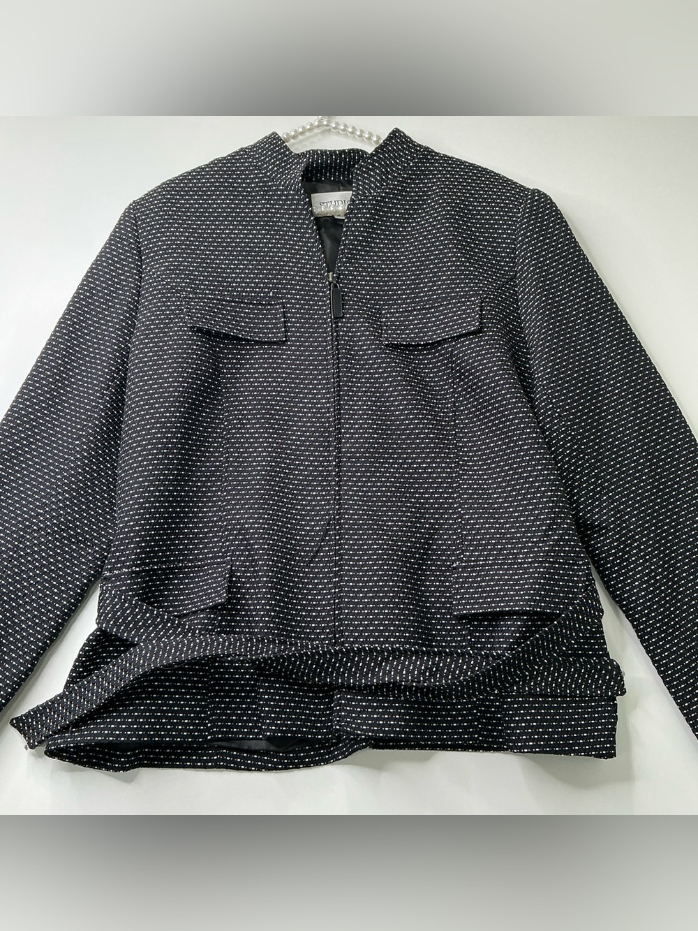 Vintage Studio I Light Jacket Blazer Size 18 Jacket Long Sleeve Black White